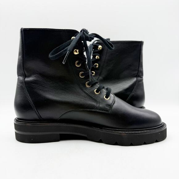 Stuart Weitzman Womens Mila Lift Booties US 6.5 EU 37 Black Leather Lace Up NWOB - Picture 3 of 11